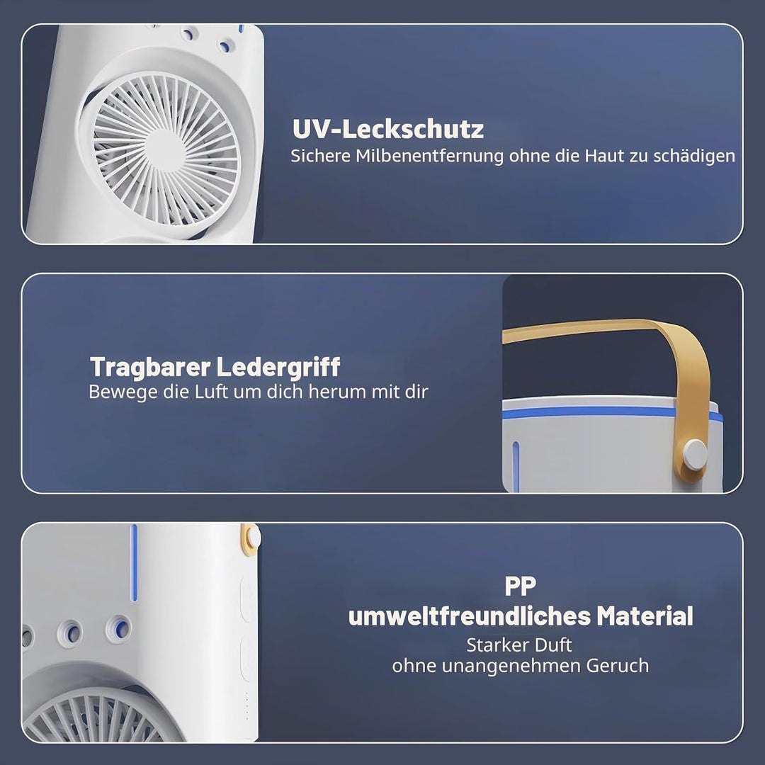 Turmventilator, leise, Turmventilator, tragbare Klimaanlage, 600 ml, Luftkühler, Luftbefeuchter, 3 G