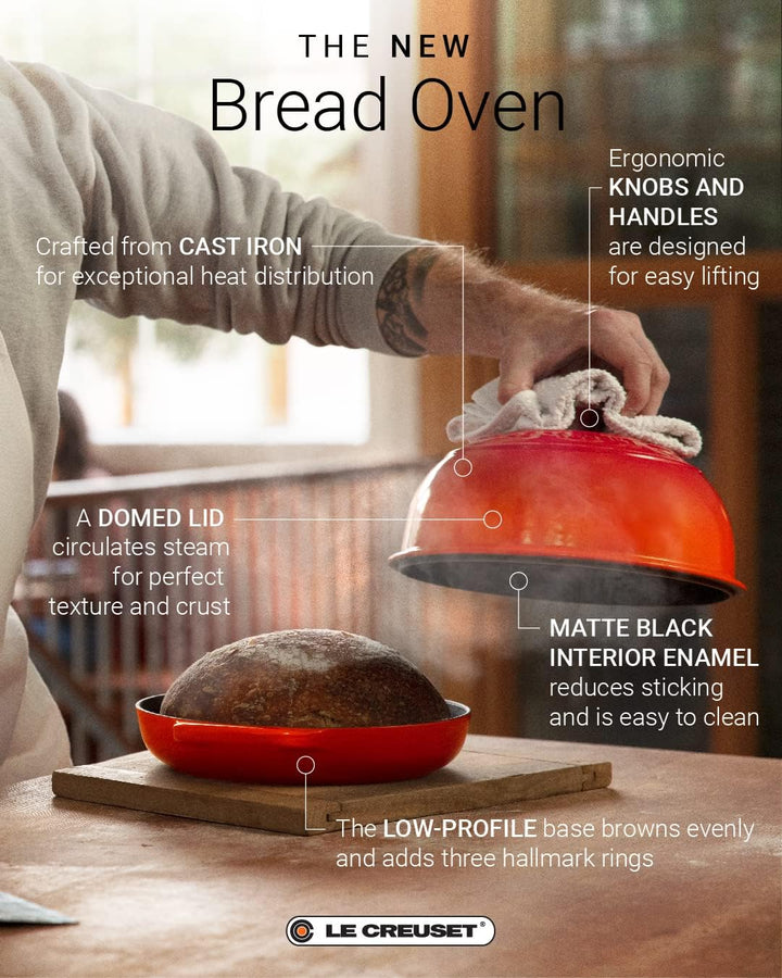 Le Creuset Signature Gusseisen Brot Bräter, 24cm, Kirschrot, 21301240600430, Kirschrot