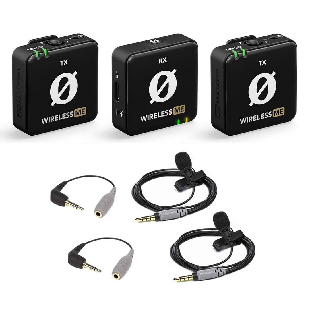 Rode Wireless ME Dual Mikrofon Funksystem + 2X Smartlav+ Ansteckmikrofon + 2X SC3 Adapter + keepdrum