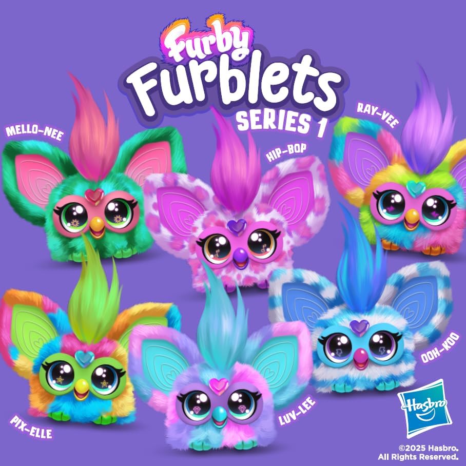 Furby Furblets Pix-Elle Mini-Freund, über 45 Geräusche, Gamer-Musik &amp; Sätze in Furbisch, Spielzeug f