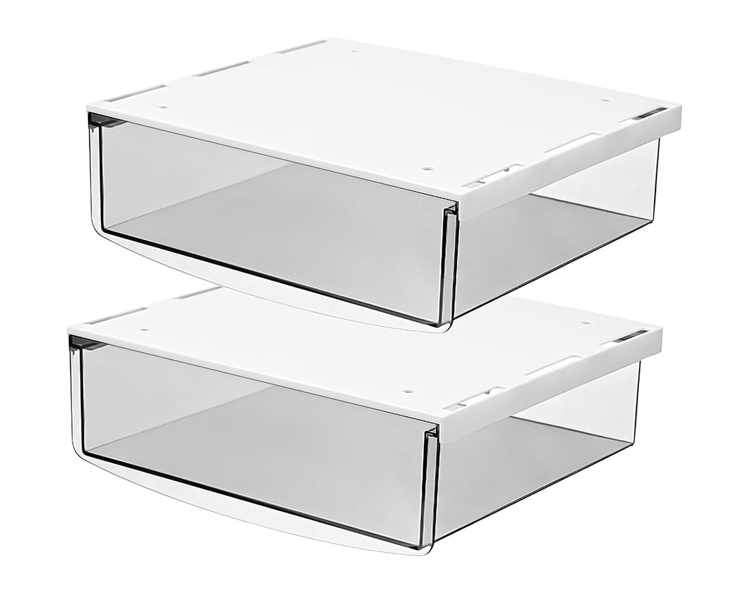 TUKA 2X 1,7L Unterschreibtisch-Schubladen 21x18x5,4cm, Selbstklebende Schubladen, Versteckte Unterba