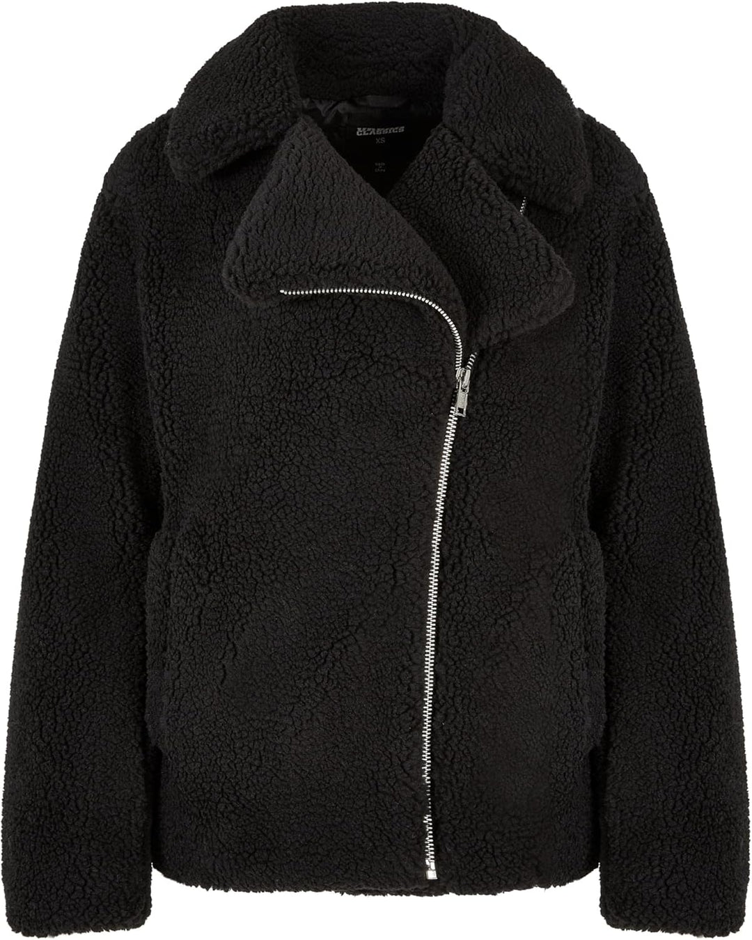 Urban Classics Damen Ladies Sherpa Biker Jacket Jacke XS Schwarz, XS Schwarz
