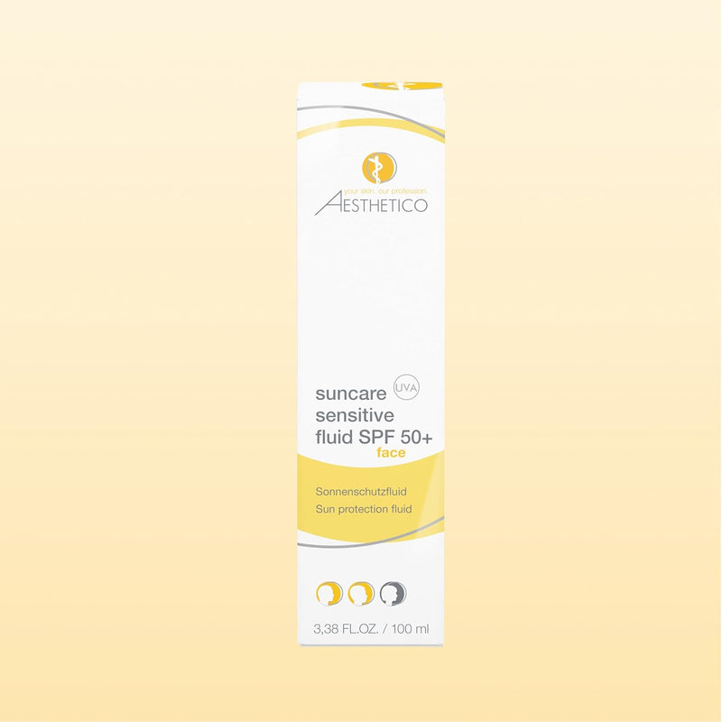 AESTHETICO suncare sensitive fluid SPF 50+ - Sonnencreme für das Gesicht mit sehr hohem UV-Schutz, f