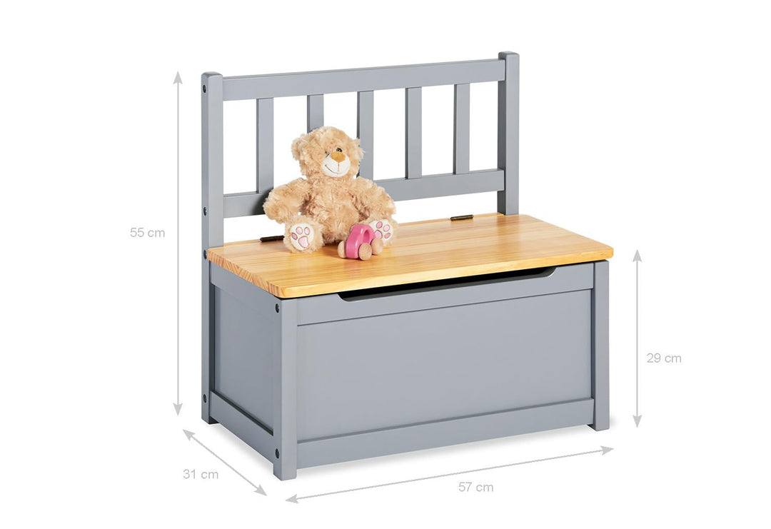 Pinolino Kindertruhenbank Fenna, vollmassives Kiefernholz, mit Klappendämpfer, Sitzhöhe 29 cm, für K