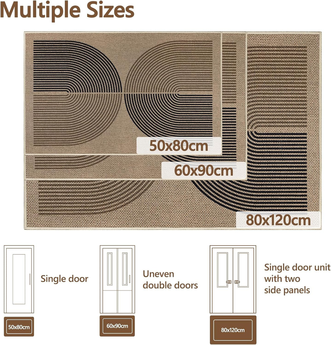 Capslpad Fussmatte aussen und Innen 80 x 120 cm, Jute Aussehen rutschfeste Schmutzfangmatte Dünne Tü