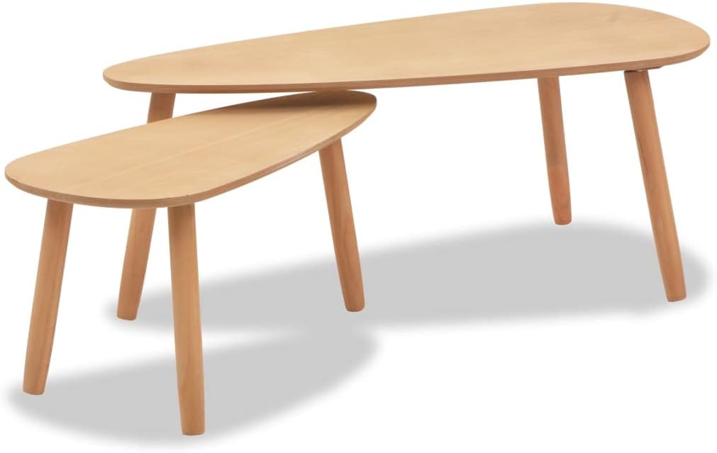 vidaXL 2X Kiefer Massiv Beistelltisch Satztisch Kaffeetisch Couchtisch Tisch Braun, Braun