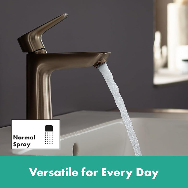 hansgrohe Wasserhahn Talis E (wassersparende Armatur mit hohem Auslauf 110mm, Zugstangen- Ablauf), B