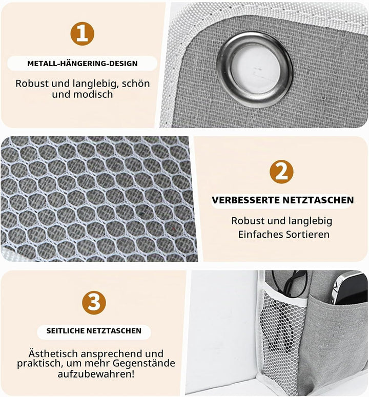 2 Stück Hängeorganizer Grau, Wandorganizer mit Taschen, Türregal Stoff Hängeaufbewahrung für Bad, Sc