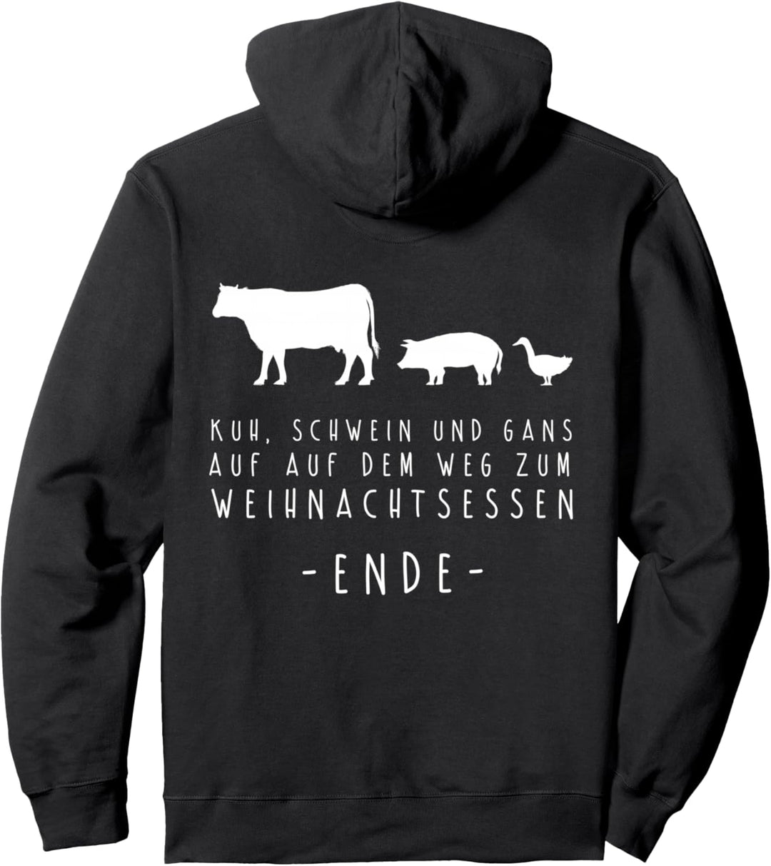 Kuh Schwein Gans Weihnachtsessen Lustiges Outfit Weihnachten Pullover Hoodie