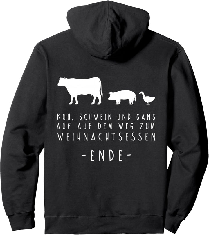 Kuh Schwein Gans Weihnachtsessen Lustiges Outfit Weihnachten Pullover Hoodie