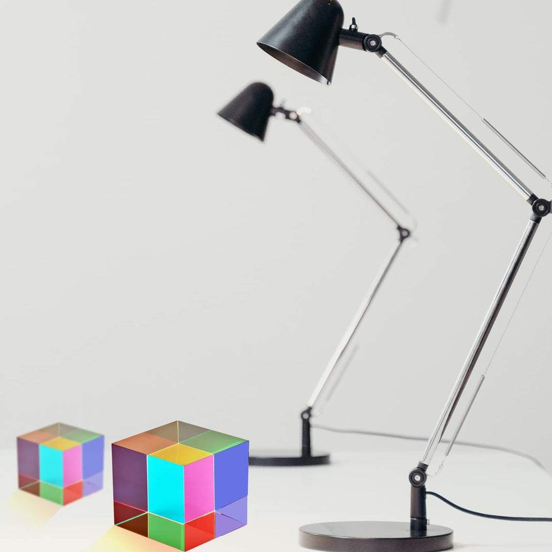 ECBANLI CMY Farbwürfel, 40 mm Acryl CMYcube würfel Prisma, RGB Dispersions Farbphysik Spielzeug und