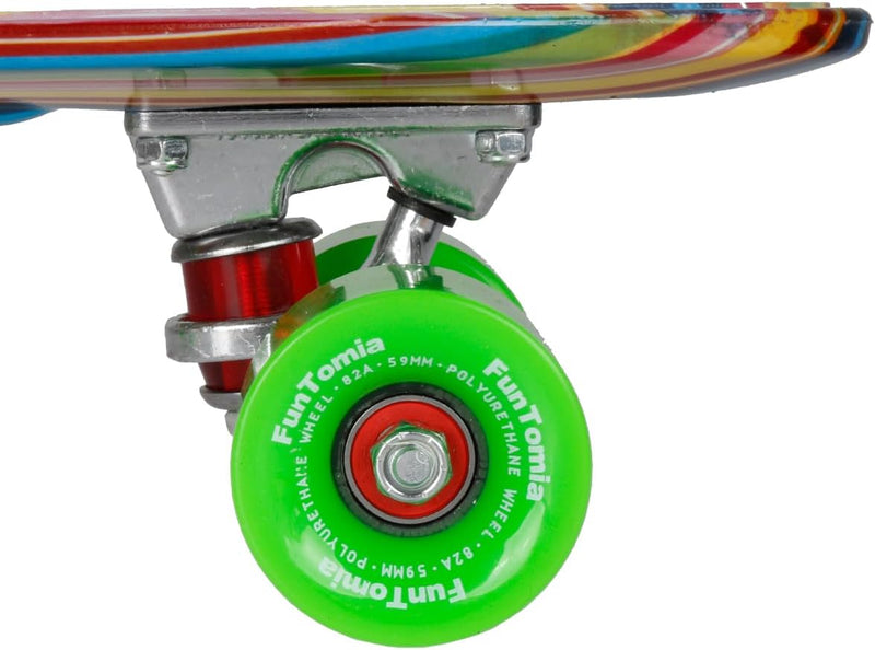 FunTomia 57cm Mini-Cruiser Board Skateboard mit oder ohne LED Leuchtrollen inkl. Aluminium Truck, AB