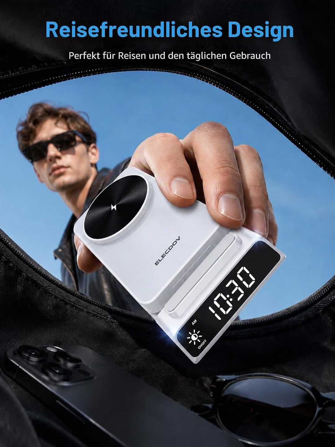 Mag-Safe Ladestation für Apple Watch und iPhone, 3 in 1 Induktive Ladestation ladegerät für iPhone 1