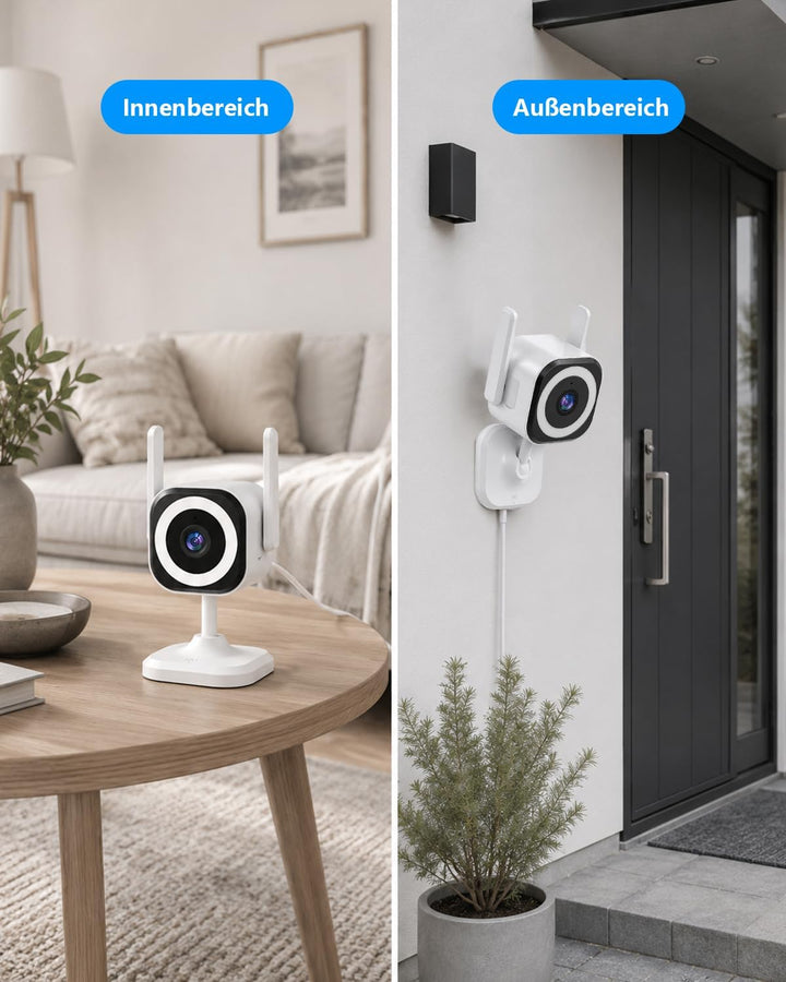 2K 5G Kamera Überwachung Aussen Innen, Überwachungskamera Innenbereich mit für Baby Kamera/Haustiere