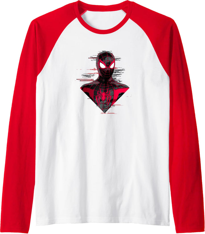 Marvel Spider-Man: Miles Morales Glitch Big Face Raglan