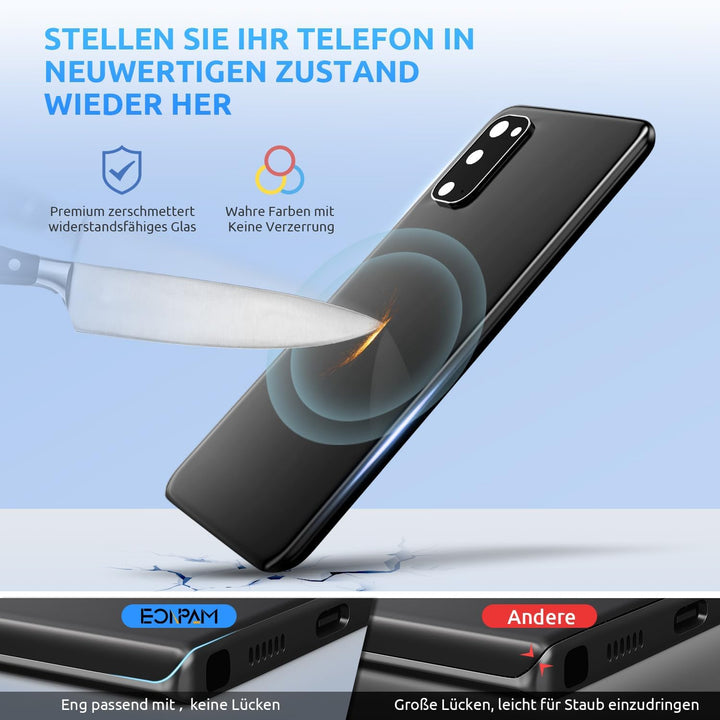 Eonpam Akkudeckel für Samsung Galaxy S20 G980, G981 Rückseite Glas Backcover Ersatz Reparatur Set mi