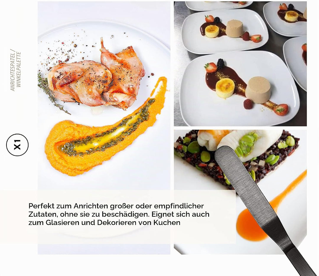 DOJA Barcelona | Kueche Chef Kochutensilien | Farbe: Schwarz | 7 Utensilien Edelstahl Plating Kit |