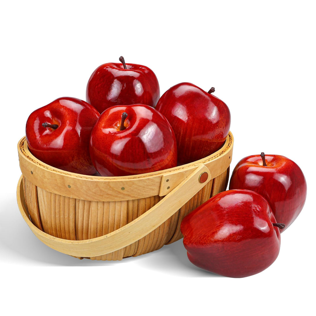 Lorigun Künstliche Äpfel gefälschte Früchte rote köstliche Äpfel für Dekoration, dekorative Frucht,