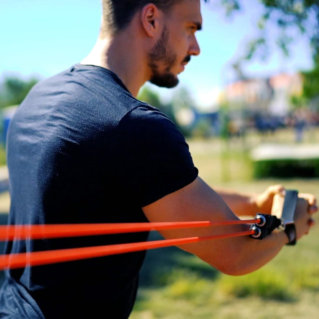 PULSUS fit Fitnessband Resistance Bands Set mit Übungsvideo App - Pro Expander Bänderset: 5 Widersta