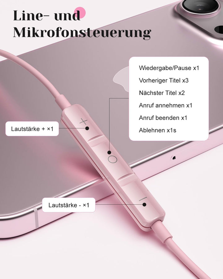 USB C Kopfhörer für iPhone 15 16 17 Pro Max Air Stereo USBC Headset In-Ear Kopfhörer mit Kabel USB C