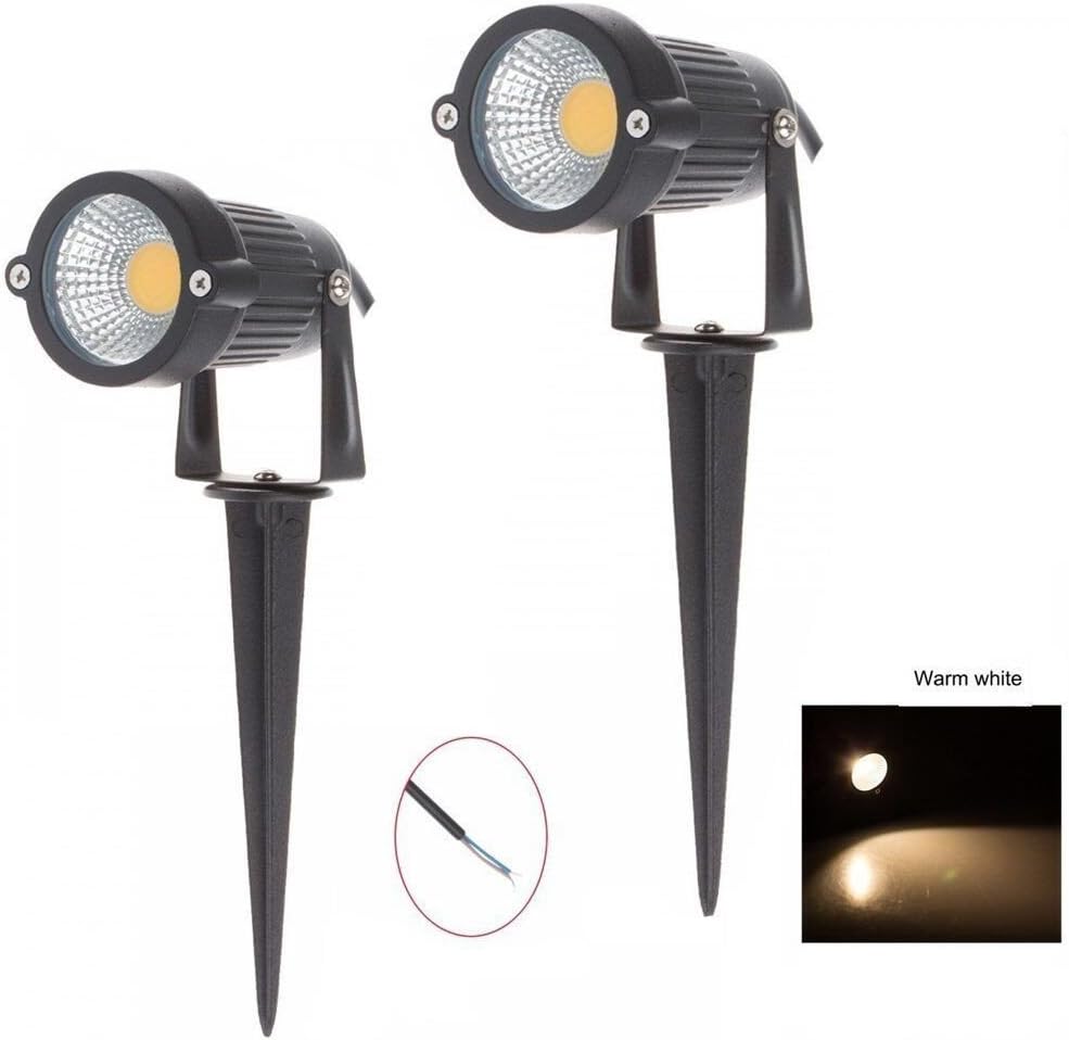4 PCS 5W COB LED Gartenleuchte mit Erdspiess Gartenstrahler IP65 wasserdicht 85-265V/AC für Garten,
