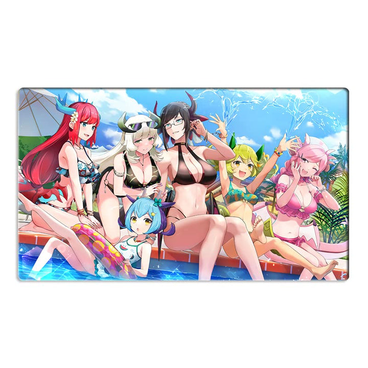 Mikemat Spielmatte Dragonmaid Mädchen TCG CCG Sammelkartenspielmatte Schreibtischmatte ohne Zonen +