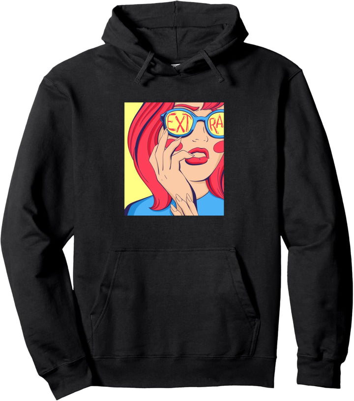 Oversized Extra Pop Art Face Pullover Hoodie