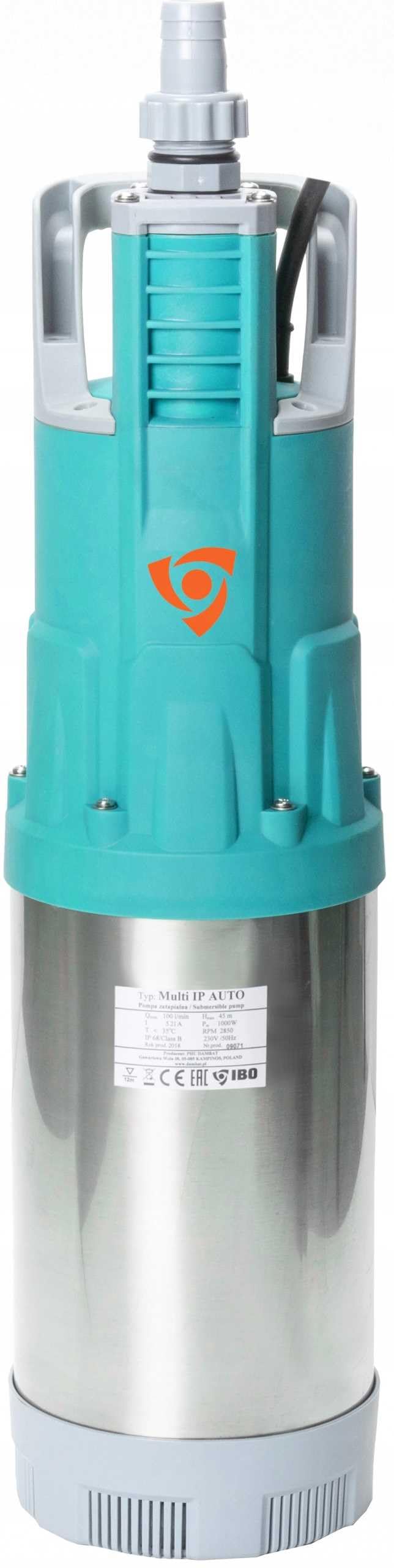 IBO MULTI IP 1000 W AUTO Tauchpumpe Regenwasser Wasserpumpe 4,5 bar 6000l/h 40 m