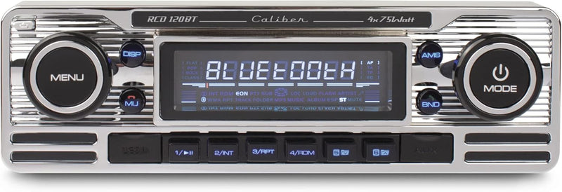 Caliber Retro Autoradio - Auto Radio Bluetooth USB - FM - 1 DIN Radio Auto - Autoradio Oldtimer - Mi