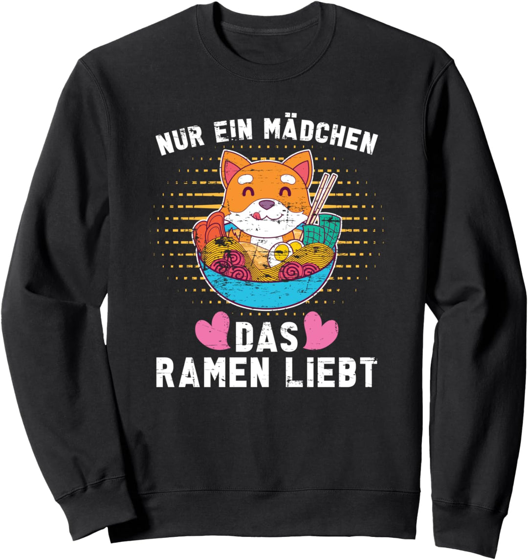 Nur ein Mädchen das Ramen liebt Kawaii Anime Shiba Inu Ramen Sweatshirt