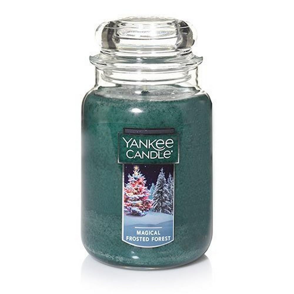 Yankee Candle Magical Frosted Forest Duftkerze, synthetisch, Paraffin_Wachs, Glas, Weiss, L, 22 Magi