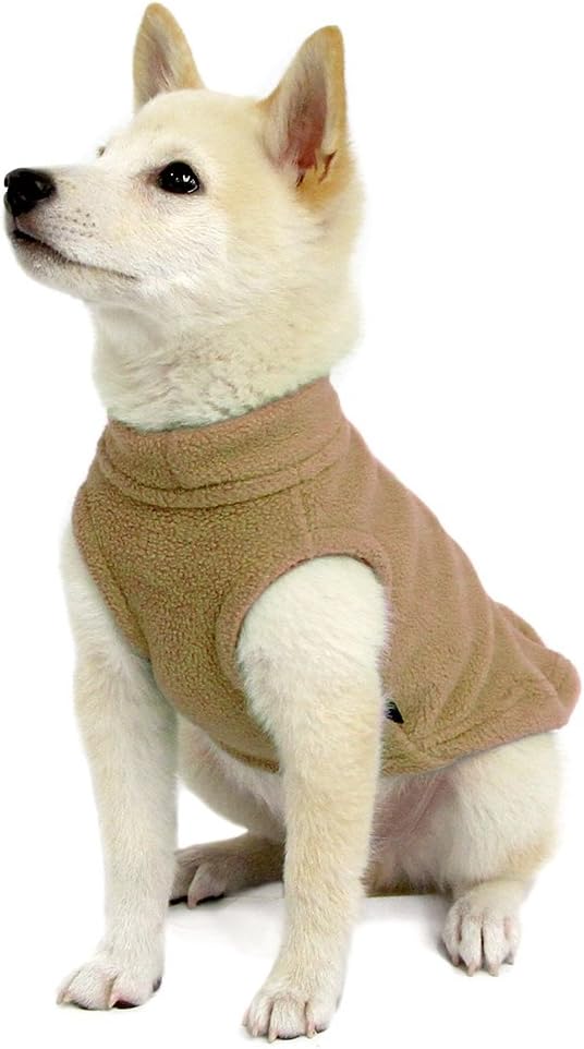 Gooby - Stretch Fleece Weste Pullover Fleece Weste Jacke Sweater für Hunde Sand Grösse S sand Small