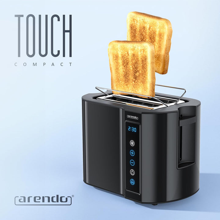 Arendo - Touch Toaster 2 Scheiben Edelstahl - Touchpanel - digital Display Restzeitanzeige - 800 W –