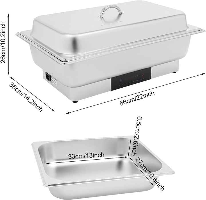 600W Chafing Dish Elektrisch Buffetwärmer Elektrisch Warmhaltebehälter Essen Wärmebehälter für Speis