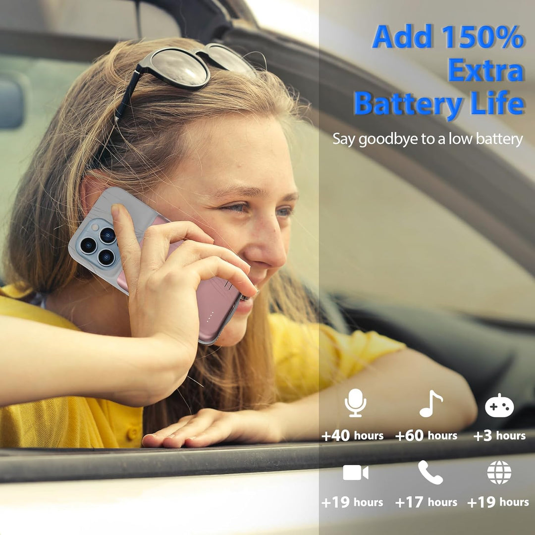 HUOBAO Batteriehülle für iPhone 13 Pro, [6000mAh] Ladegerät Hülle für iPhone 13 Pro, Schützende trag