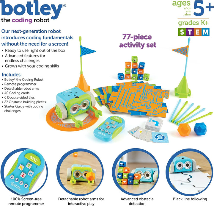 Learning Resources Botley, der programmierbare Roboter – Aktivitätsset ohne Batterien, ohne Batterie