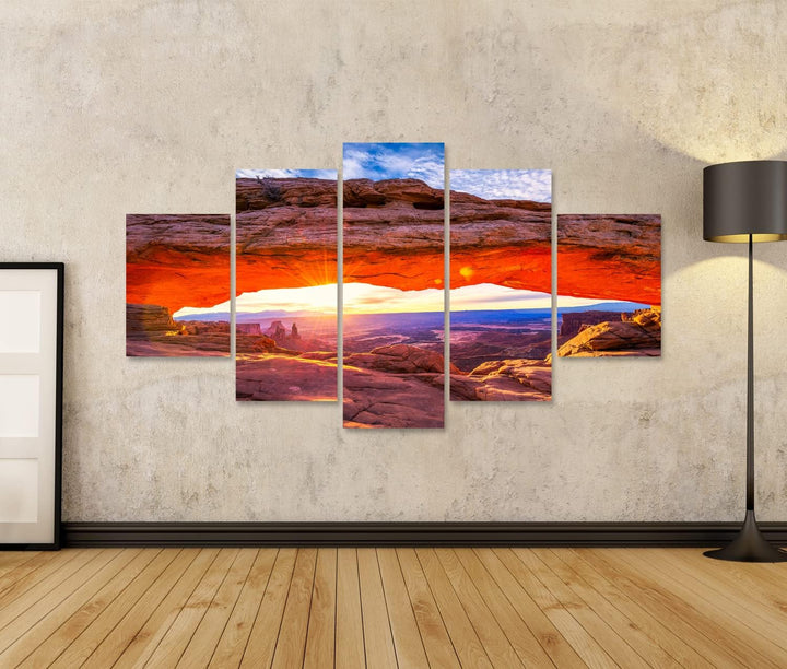 islandburner Bild auf Leinwand Sonnenaufgang Mesa Arch Im Canyonlands Nationalpark Usa Bilder Wandbi