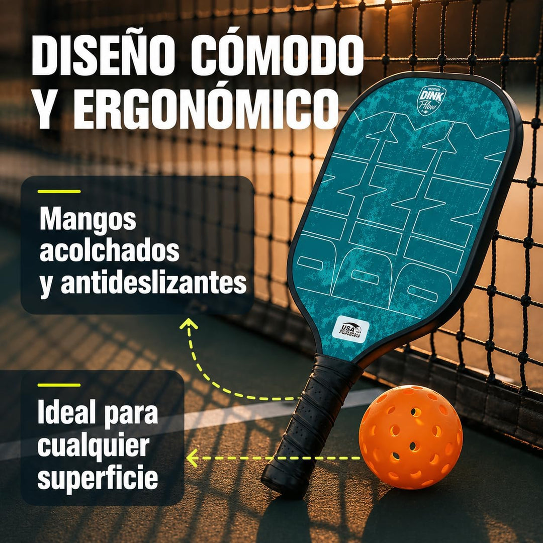 Pickleball-Schläger-Set mit 2 Schlägern aus Kohlefaser, 4 Bällen und Tasche, Pickleball-Schläger, id