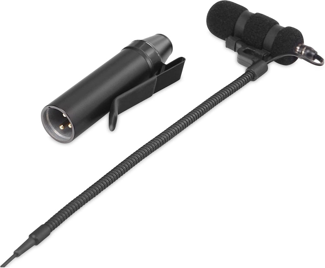 Pronomic Set MCM-100G Clipmikrofon mit Halter (Kondensator Mikrofon, Schwanenhals, Halter für Gitarr