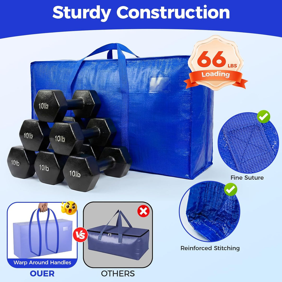 NOCOEX Extra Grosse Heavy-Duty Aufbewahrungstasche - 2er-Stück Wasserdicht Umzugstaschen mit Reissve