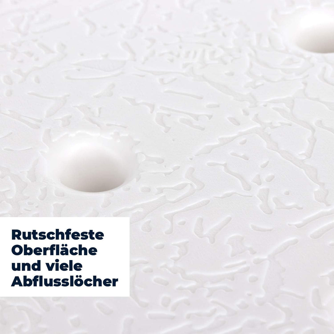 flexilife Duschhocker eckig - Duschsitz höhenverstellbar, Bad Hocker eckig weiss für Senioren - Bade