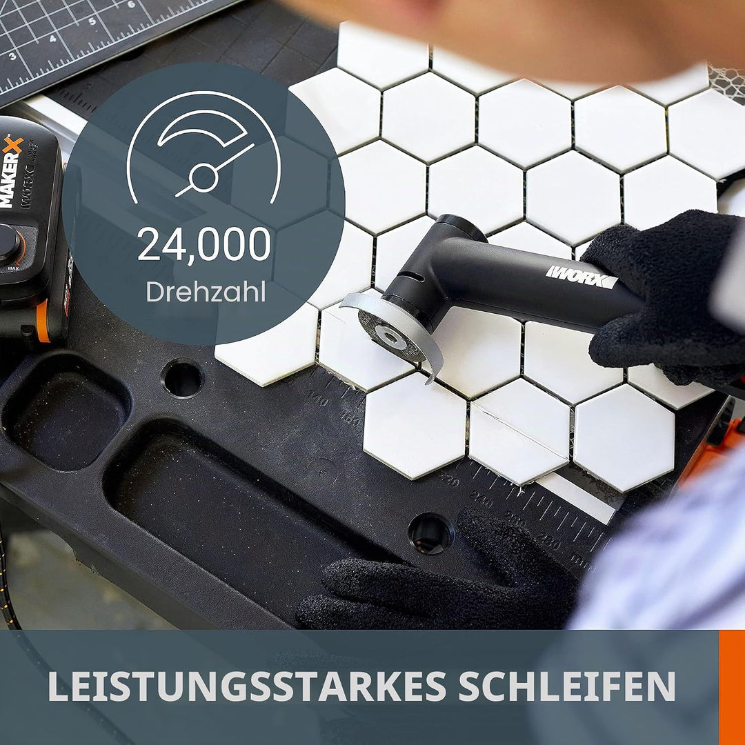 WORX Akku Multifunktionswerkzeug &amp; Winkelschleifer MakerX 18V(20V MAX) WX990, Powershare, Bürstenlos