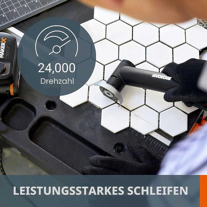 WORX Akku Multifunktionswerkzeug &amp; Winkelschleifer MakerX 18V(20V MAX) WX990, Powershare, Bürstenlos