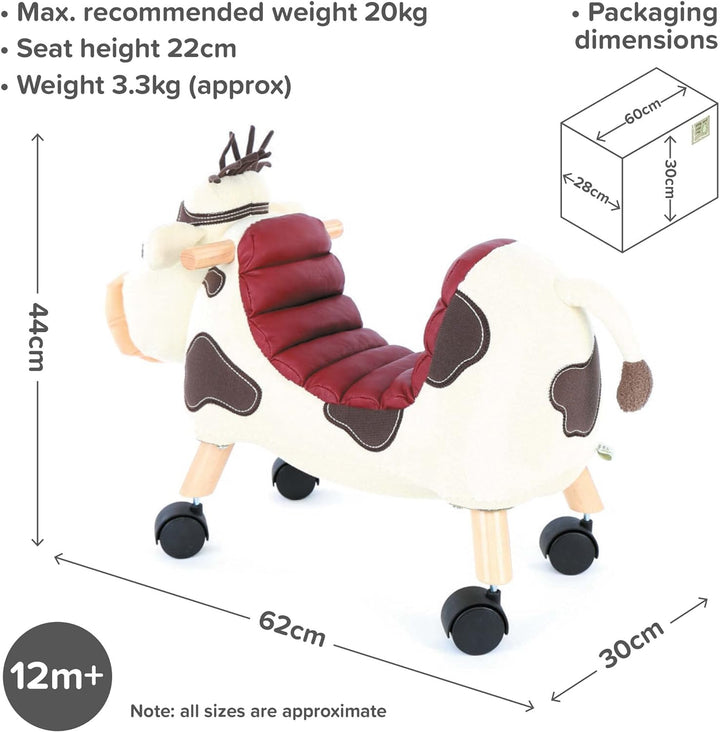 Little Bird Told Me Ride On Toy for 1 Year Old Kids Toddlers Toys for Girls & Boys Soft Animal Cow T