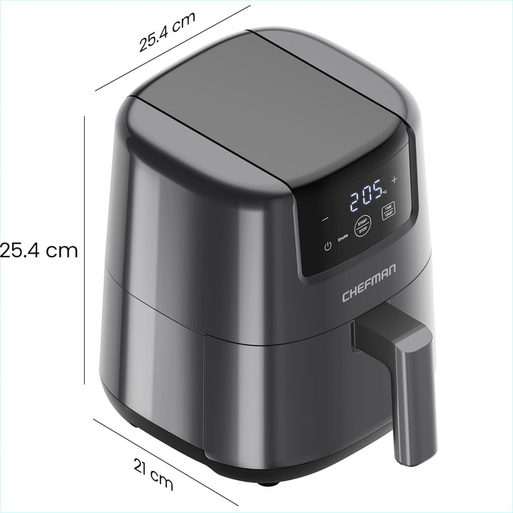 Chefman 2L Mini-Heissluftfritteuse - platzsparende Heissluftfritteuse, antihaftbeschichtet und spülm