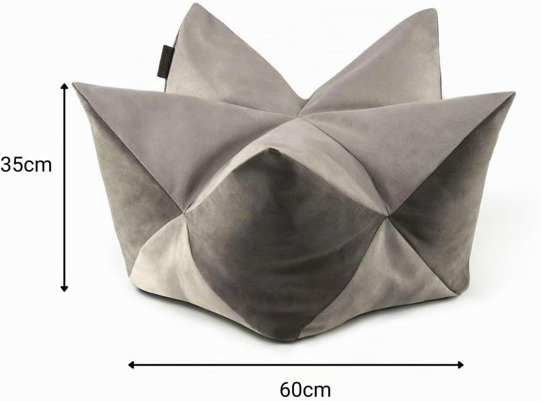 lionto Kronenkissen Sternenkissen Hundebett Katzenbett Haustierkissen, 60x35 cm grau/hellgrau Grau/H
