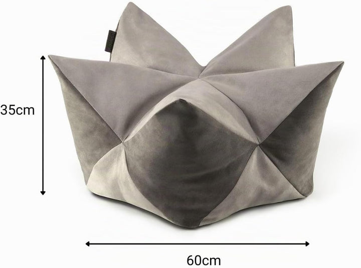 lionto Kronenkissen Sternenkissen Hundebett Katzenbett Haustierkissen, 60x35 cm grau/hellgrau Grau/H