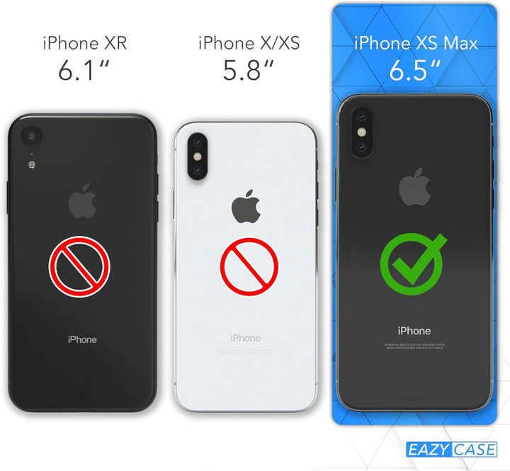 EAZY CASE Handykette kompatibel mit iPhone XS Max Handyhülle mit Metall Umhängeband und Ersatz Korde