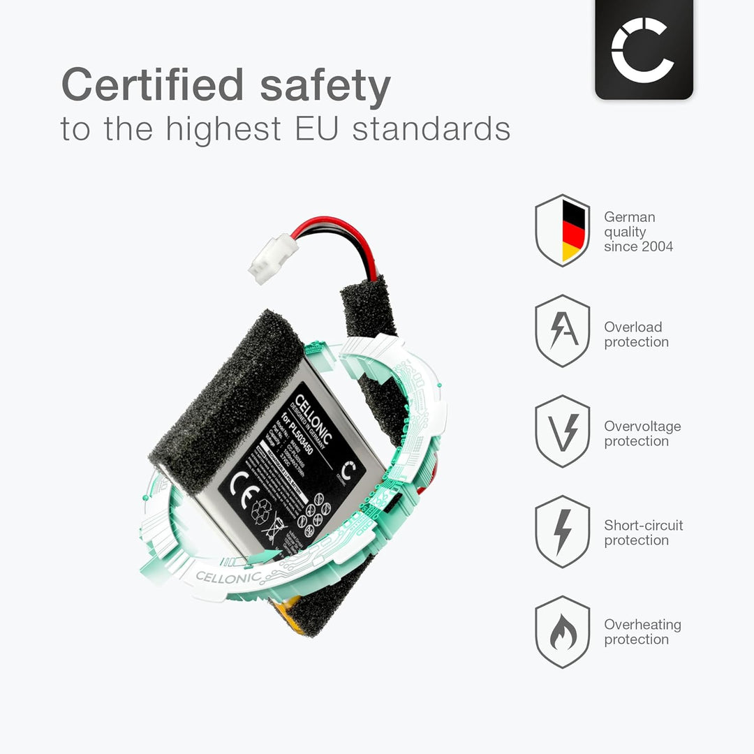 CELLONIC, Akku für Headset kompatibel mit Razer Nari Ultimate (1000mAh, 3.7V) Ersatzakku PL503450