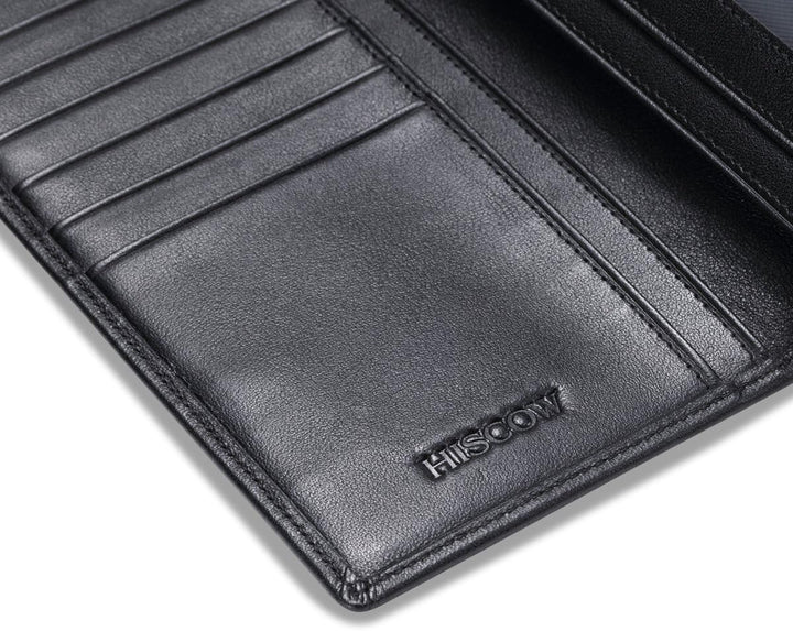 HISCOW Herren Bifold Lange Mappe mit 15 Credit Card Slots - Italienisch Kalbsleder EinheitsgrÃŸe Sch